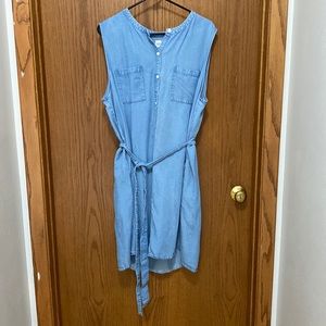 Soft denim sleeveless dress